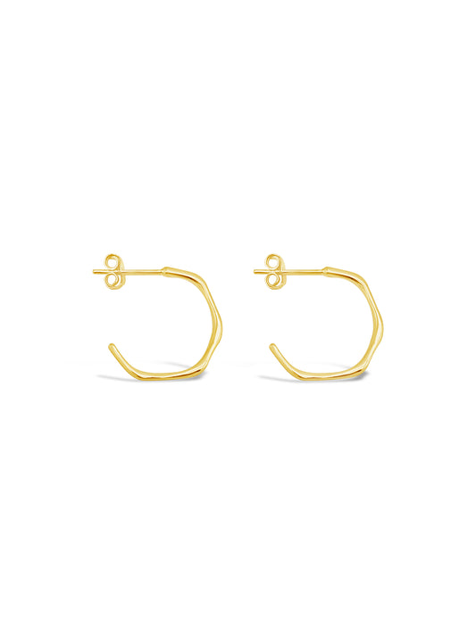 Faceted Mini Hoops, Gold