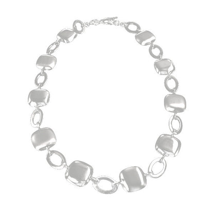 Satin & Polished Necklace - Square