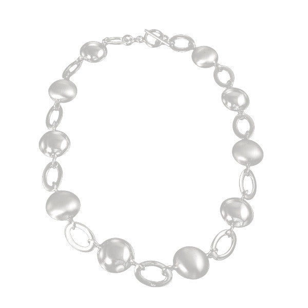 Satin & Polished Necklace - Circle