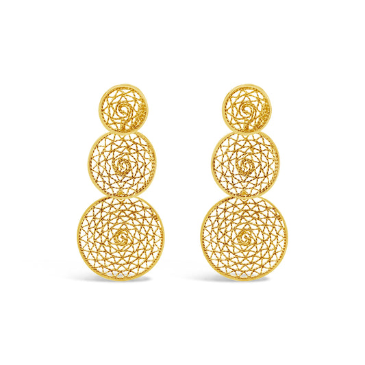 Oriental Earrings, Gold