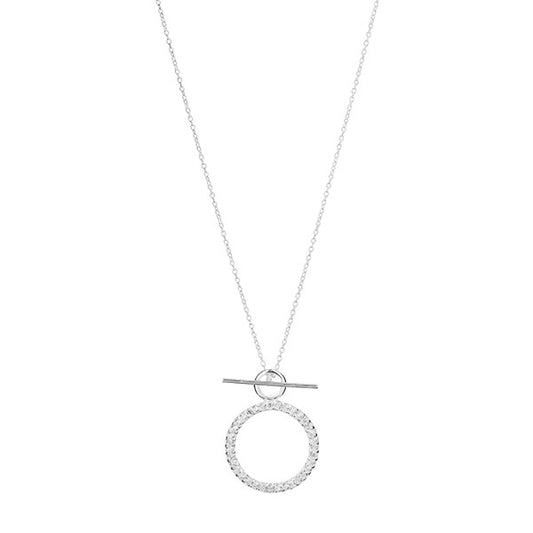 Cubic Zirconia Toggle Necklace