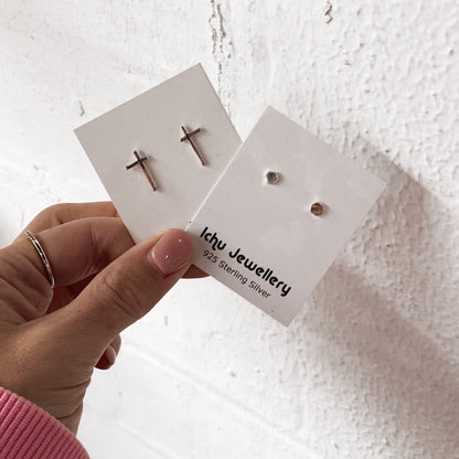 Tiny Hexagon Stud Earrings