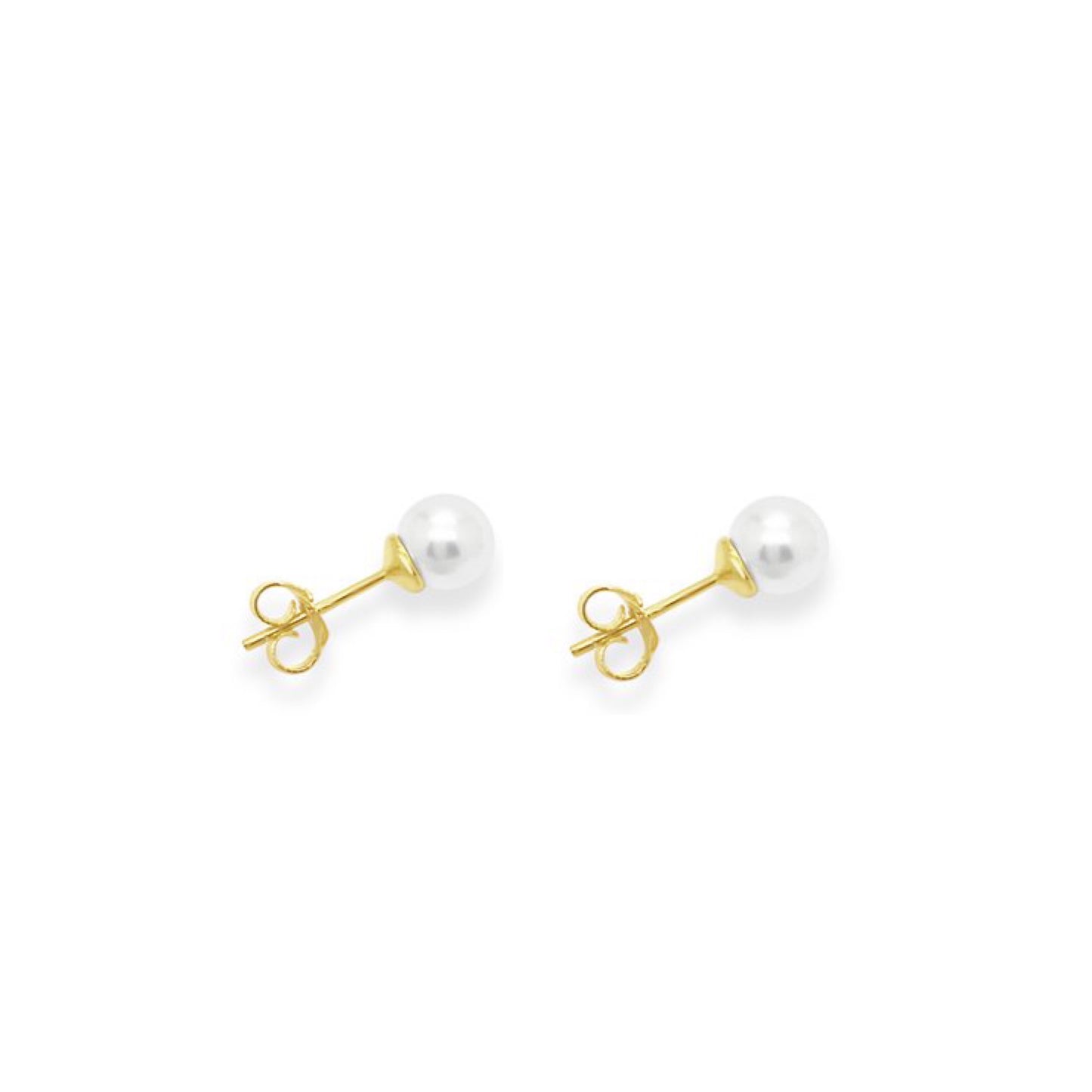 Tiny Pearl Earrings, Gold