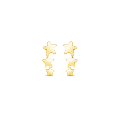 Trio Star Studs, Gold