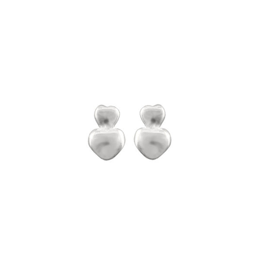 Tiny Double Heart Earrings