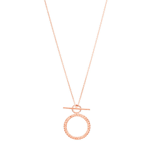 Cubic Zirconia Toggle Necklace, Rose Gold