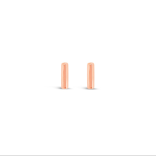 Tiny Rose Gold Bar Studs