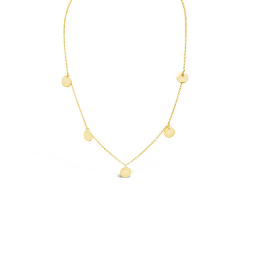 Multi Disc Necklace, Gold