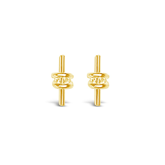 Knotted Bar Earrings Gold