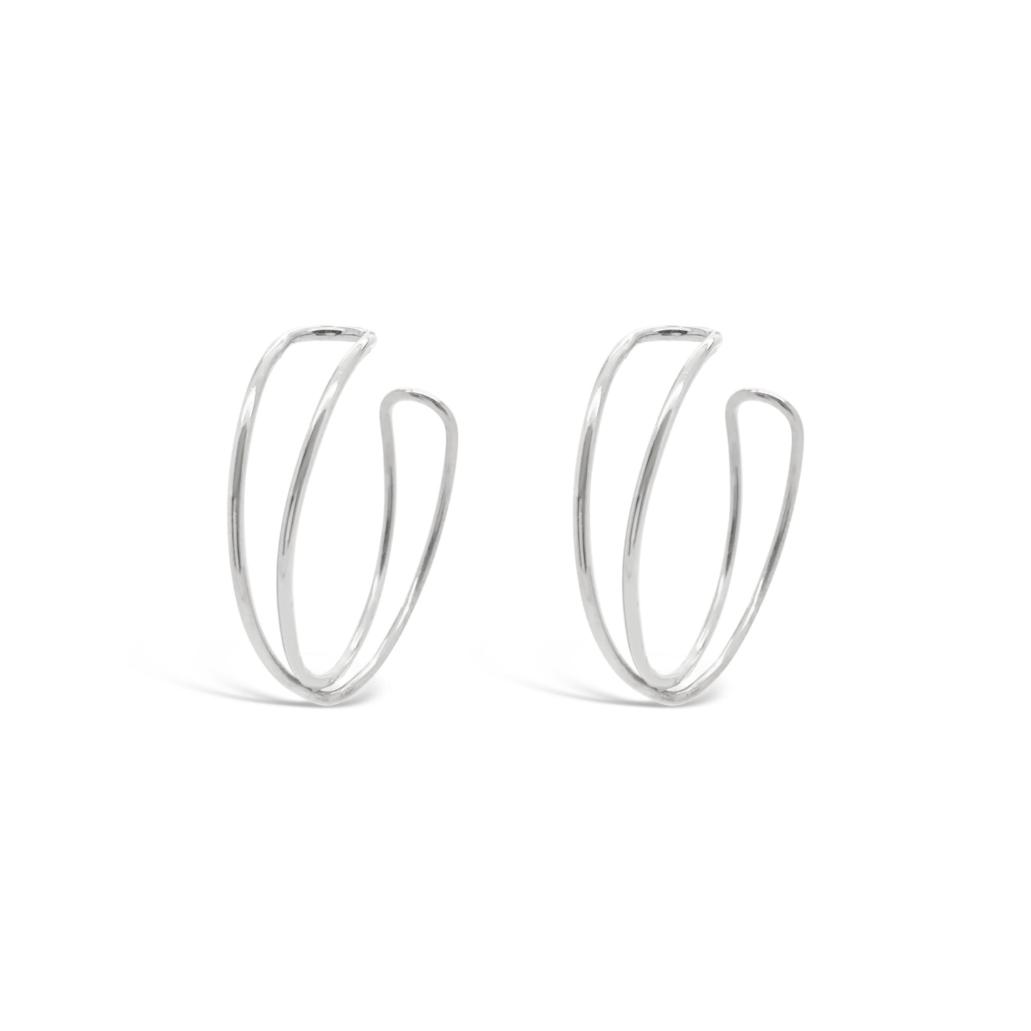 Silver Intertwined Hoops