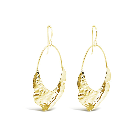 Falling Cloud Earrings, Gold