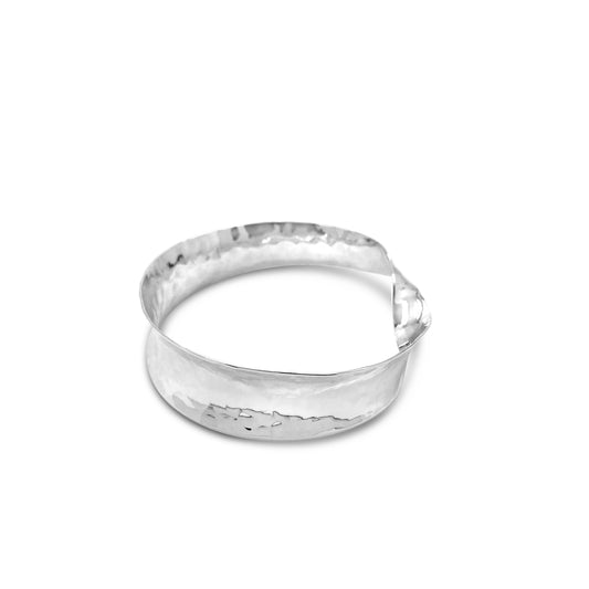 Concave Twist Bangle, Hammered