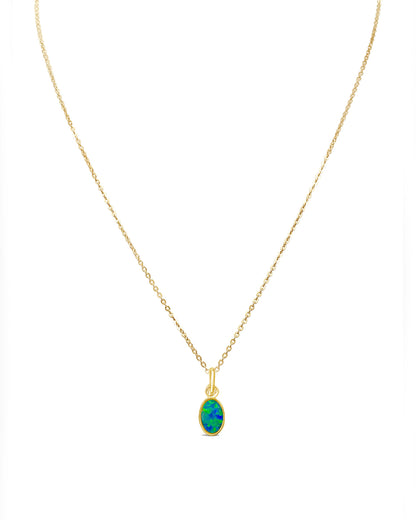 OVAL OPAL NECKLACE GOLD