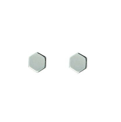 Tiny Hexagon Stud Earrings