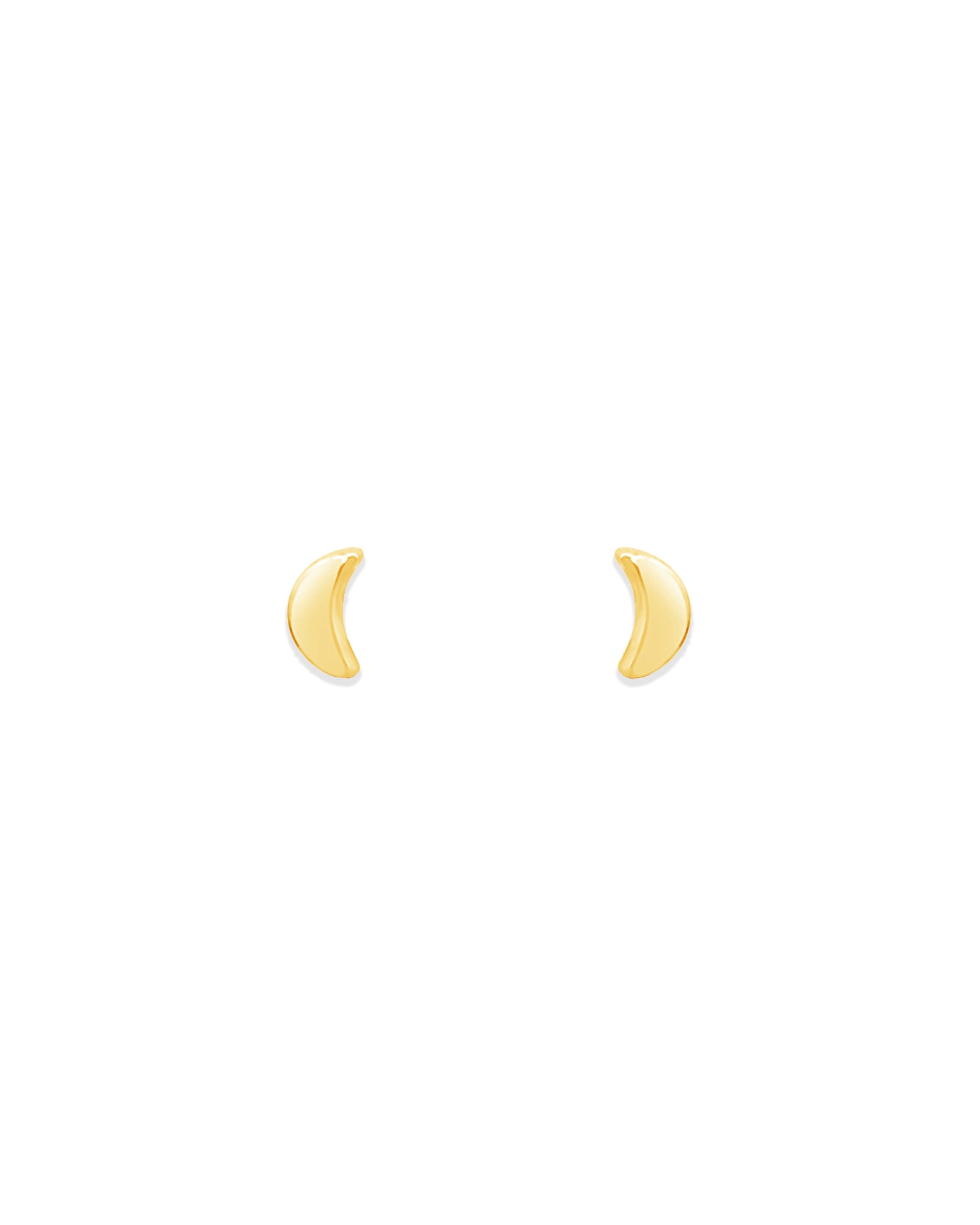 Mini Moon Earrings, Gold