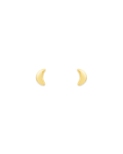 Mini Moon Earrings, Gold