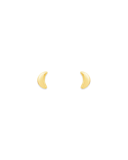 Mini Moon Earrings, Gold