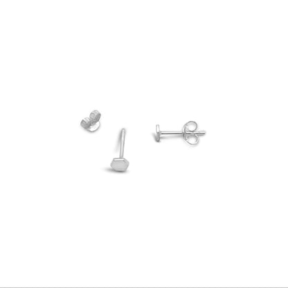 Tiny Hexagon Stud Earrings