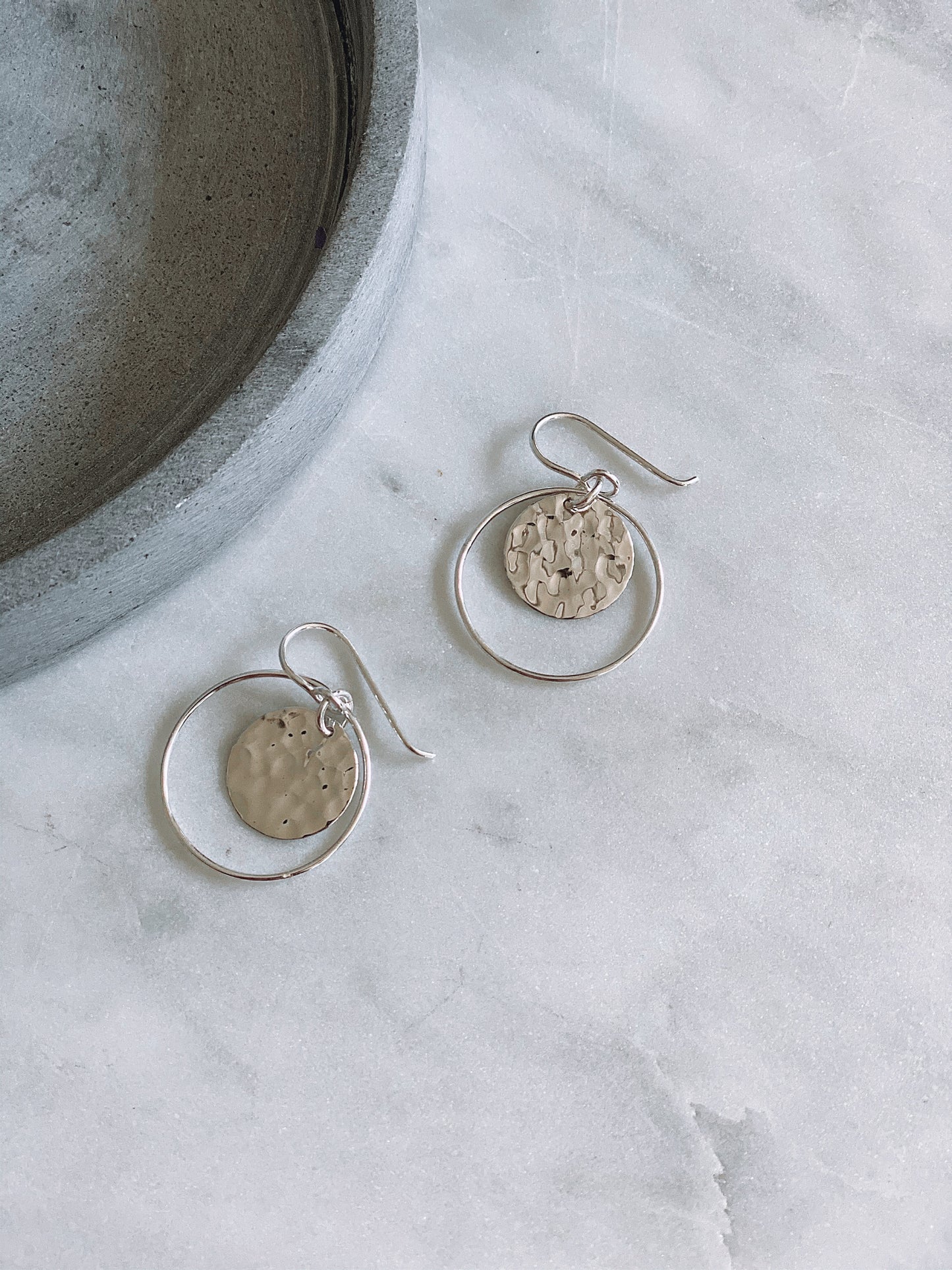 Hammered Halo Earrings
